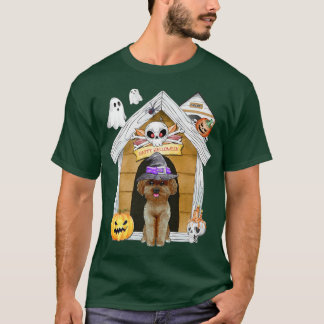 Halloween Poodle Dog Hexe Spuk Haus T-Shirt