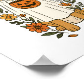 Halloween Poodle mit Herbst-Blume Poster (Ecke)