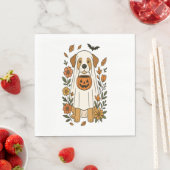 Halloween Poodle mit Herbst-Blume Serviette (Beispiel)