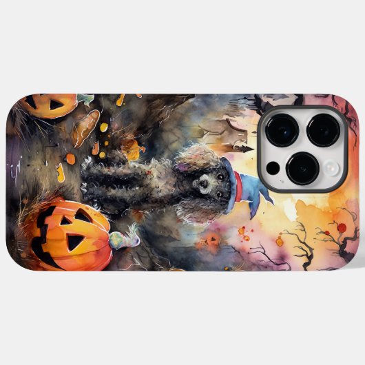 Halloween Poodle mit Pumpkins Beängstigend Case-Mate iPhone Hülle (Rückseite (Horizontal))