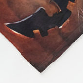 Halloween Poodle mit Pumpkins Beängstigend Fleecedecke (Ecke)