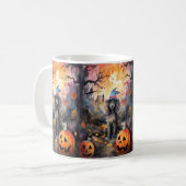 Halloween Poodle mit Pumpkins Beängstigend Kaffeetasse (Vorderseite Links)
