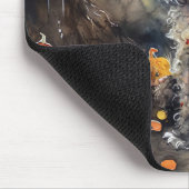 Halloween Poodle mit Pumpkins Beängstigend Mousepad (Ecke)