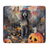 Halloween Poodle mit Pumpkins Beängstigend Schneidebrett (Vorderseite)