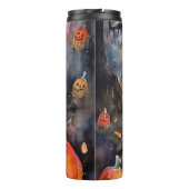 Halloween Poodle mit Pumpkins Beängstigend Thermosbecher (Rückseite)