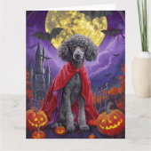 Halloween Poodle Vampire Pumpkins Beängstigend Karte (Vorderseite)