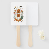 Halloween Poodle with Fall Flowers Fächer (Vorne und Hinten)