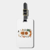 Halloween Poodle with Fall Flowers Gepäckanhänger (Vorderseite vertikal)