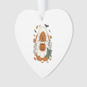 Halloween Poodle with Fall Flowers Ornament (Vorderseite)