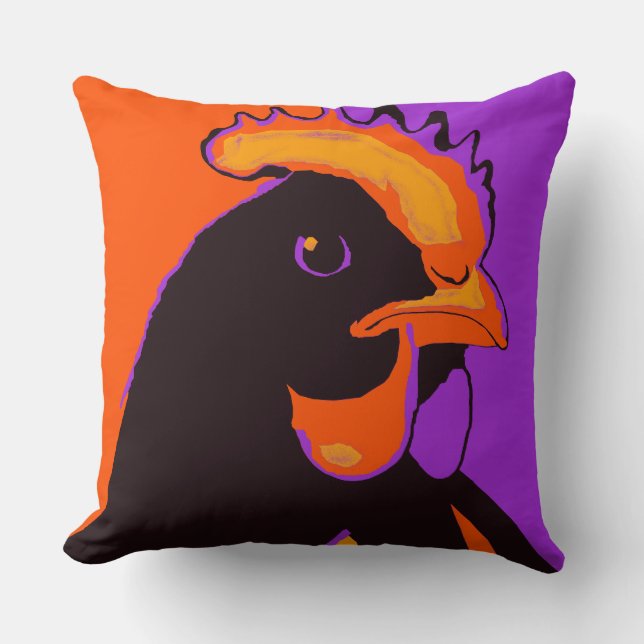 Halloween Pop Art Chicken Kissen (Vorderseite)