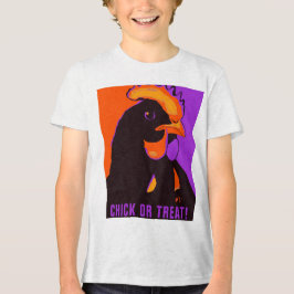 Halloween Pop Kick oder Leckerei Art Hühnerhemd Tri-Blend Shirt