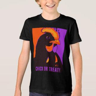 Halloween Pop Kick oder Leckerei Art Hühnerhemd Tri-Blend Shirt