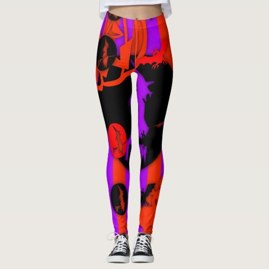 Halloween-Pop, Leggings für Lila Hexe (Vorderseite)