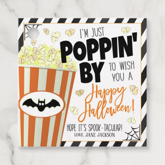 Halloween Popcorn-Geschenketiketten Geschenkanhänger (Vorderseite)