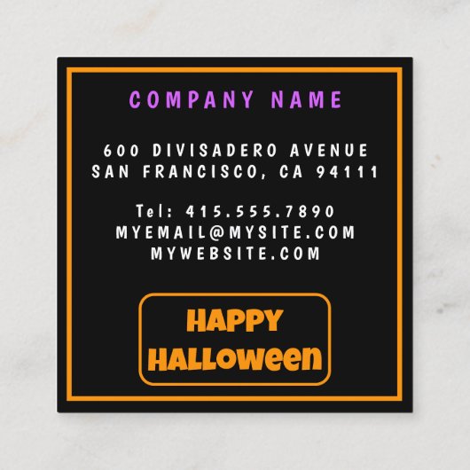 Halloween Popular Pumpkin Autumn Collection Quadratische Visitenkarte (Rückseite)