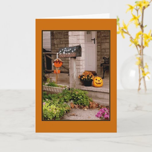 'Halloween Porch' Halloween-Karte Karte (Gelbe Blume)