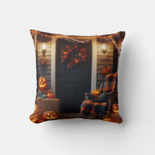 Halloween Porch & Spider Webs Kissen