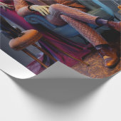 Halloween Portrait, ein Monster und seine Brille Geschenkpapier (Ecke)