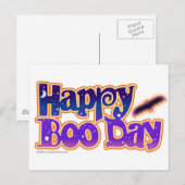 Halloween Post Cards - Happy Boo Day Art Postkarte (Vorne/Hinten)