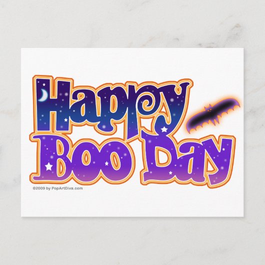 Halloween Post Cards - Happy Boo Day Art Postkarte (Vorderseite)