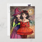 Halloween Postcard Gotische Hexe und Teufelskunst Postkarte (Vorne/Hinten)
