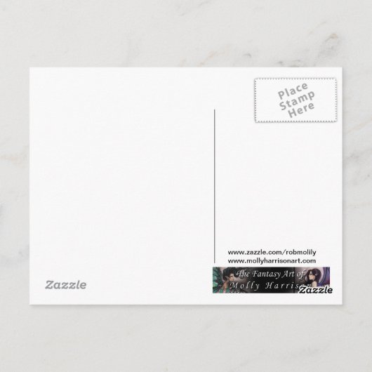 Halloween Postcard Gotische Hexe und Teufelskunst Postkarte (Rückseite)