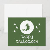 Halloween Postcard, grün Postkarte (Vorne/Hinten)