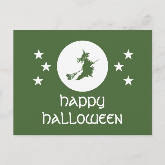 Halloween Postcard, grün Postkarte (Vorderseite)