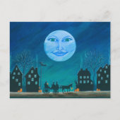 Halloween.postcard, Hexen, schwarz, Katze.Pferd Postkarte (Vorderseite)