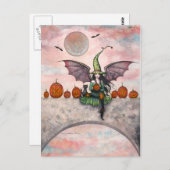 Halloween Postcard Hexenkürbis Postkarte (Vorne/Hinten)