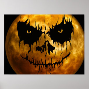Halloween Poster-Beängstigend Moon Face Poster