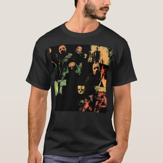 Halloween Poster Collage Jason T-Shirt (Vorderseite)