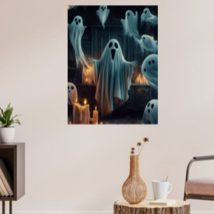 Halloween-Poster für Spuk Haus und fliegende Flede Poster