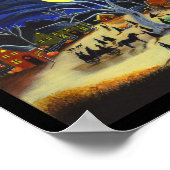 Halloween, Poster, Hexen, Pferd, Kutsche, Schwarz, Poster (Ecke)