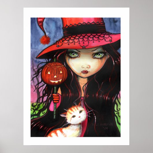 Halloween Poster Hexenkatze von Molly Harrison (Vorne)