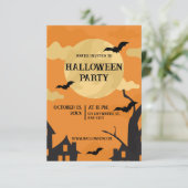 Halloween Poster Orange Einladung (Stehend Vorderseite)