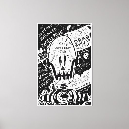 Halloween-Posterdesign Leinwanddruck (Vorderseite)