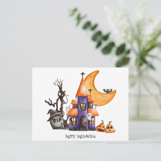 Halloween Postkarte (Stehend Vorderseite)