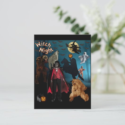 Halloween Postkarte (Stehend Vorderseite)