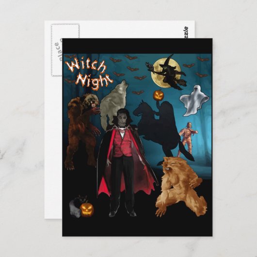 Halloween Postkarte (Vorne/Hinten)