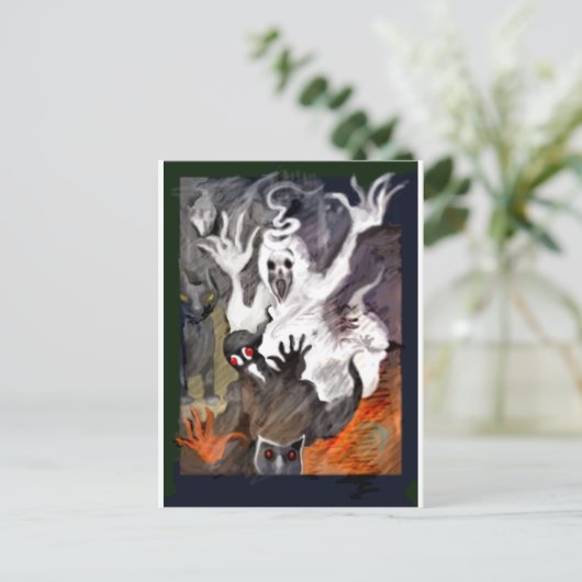 Halloween Postkarte (Stehend Vorderseite)