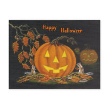Halloween, Postkarte, Chipmunk, Jack-o-Lantern