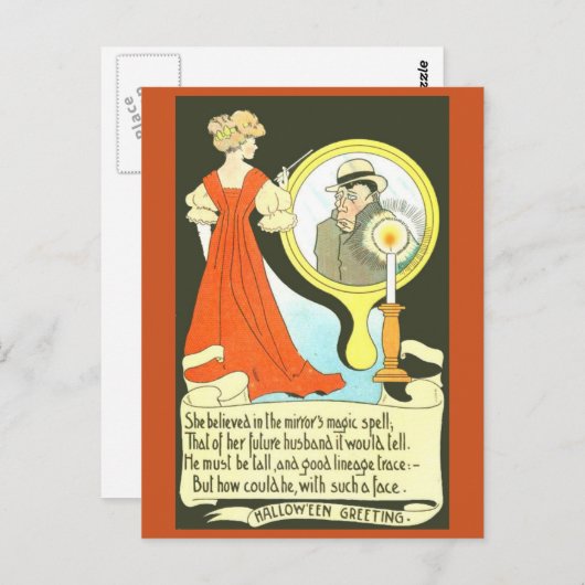 Halloween Postkarte für Frauen Vintager Spaß (Vorne/Hinten)