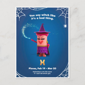 Halloween Postkarte für Pisces