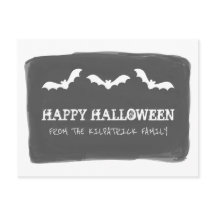 Halloween-Postkarte für Schwarz-weiße Aquarellbäde