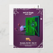 Halloween Postkarte für Scorpio (Vorne/Hinten)