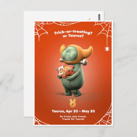 Halloween Postkarte für Taurus (Vorne/Hinten)
