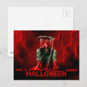 Halloween Postkarte/Grimmiegänger mit Aufhellen Postkarte (Vorne/Hinten)