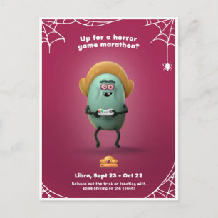 Halloween Postkarte - Libra