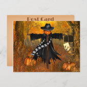 Halloween Postkarte mit Beängstigender Skorrektur (Vorne/Hinten)